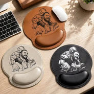 Gift For Husband,Gift For Grandpa,Gift For Father,Dad - Children,Grandpa - Grandkids,Top Market,Non-Eng,Photo - Pencil Sketch (Bold),Sentimental - Custom Photo Bold Sketch Best Dad Papa Ever - Personalized Leather Mouse Pad
