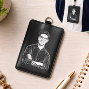 Art Design,Teacher,Confident,Back To School,Photo - Pencil Sketch - Bold - Custom Photo Bold Sketch Best Teacher Ever - Personalized Badge Holder