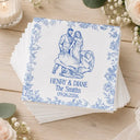 Art Design,Romantic,Gift For Couples,Wedding,Photo - Pencil Sketch - Bold - Custom Photo Bold Sketch Couples Wedding Engaged Bachelor Bachelorette Party - Personalized Cocktail Napkins