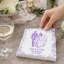 Art Design,Romantic,Gift For Couples,Wedding,Photo - Pencil Sketch - Bold - Custom Photo Bold Sketch Couples Wedding Engaged Bachelor Bachelorette Party - Personalized Cocktail Napkins