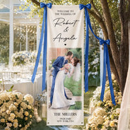 Custom Photo, Art Design, Gift For Couples, Wedding, Romantic, Photo - Pencil Sketch - Bold - Custom Photo Bold Sketch Couples Wedding Engaged Bachelor Party - Personalized Vertical Banner
