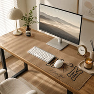Gift For Husband,Gift For Mother,Gift For Grandpa,Gift For Father,Dad - Children,Grandpa - Grandkids,Non-Eng,Photo - Pencil Sketch (Bold),Sentimental - Custom Photo Bold Sketch Dad Papa Mom I Love You - Personalized Leather Desk Mat