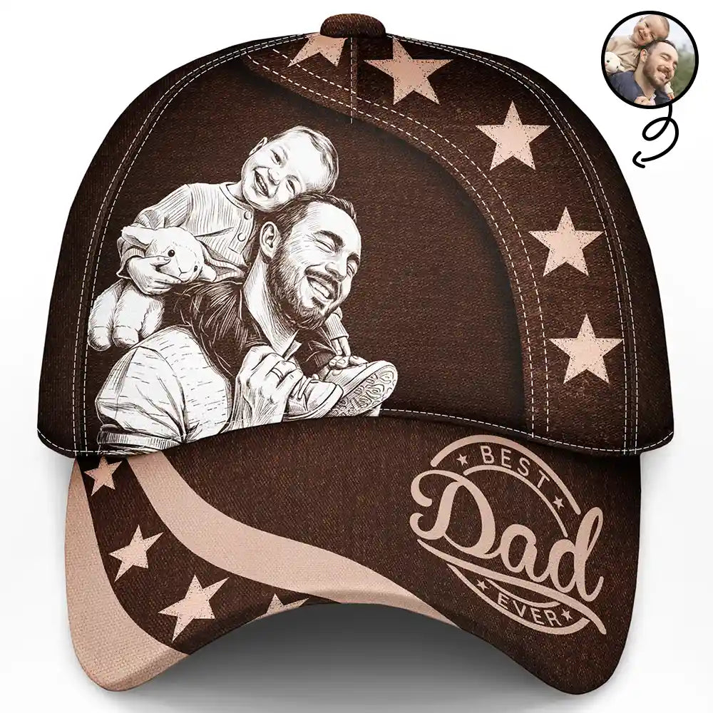 Gift For Father,Custom Photo,Art Design,Adorable,Photo - Pencil Sketch - Bold - Custom Photo Bold Sketch Family Dog Cat Portrait - Personalized Classic Cap