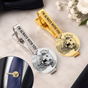 Art Design, Sentimental, Pet Lovers, Photo - Pencil Sketch - Bold - Custom Photo Bold Sketch Forever In My Heart Memorial - Personalized Tie Clip