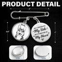 Art Design, Custom Photo, Sympathetic, Gift For Yourself, Wedding, Photo - Pencil Sketch - Bold - Custom Photo Bold Sketch Forever In My Heart Memorial Portrait - Personalized Lapel Pin