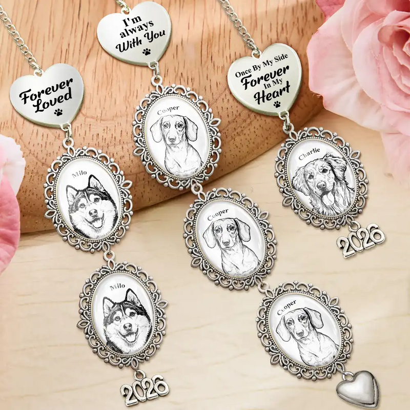 Art Design, Custom Photo, Sympathetic, Gift For Yourself, Wedding, Photo - Pencil Sketch - Bold - Custom Photo Bold Sketch Forever In My Heart Memorial Portrait - Personalized Wedding Charm