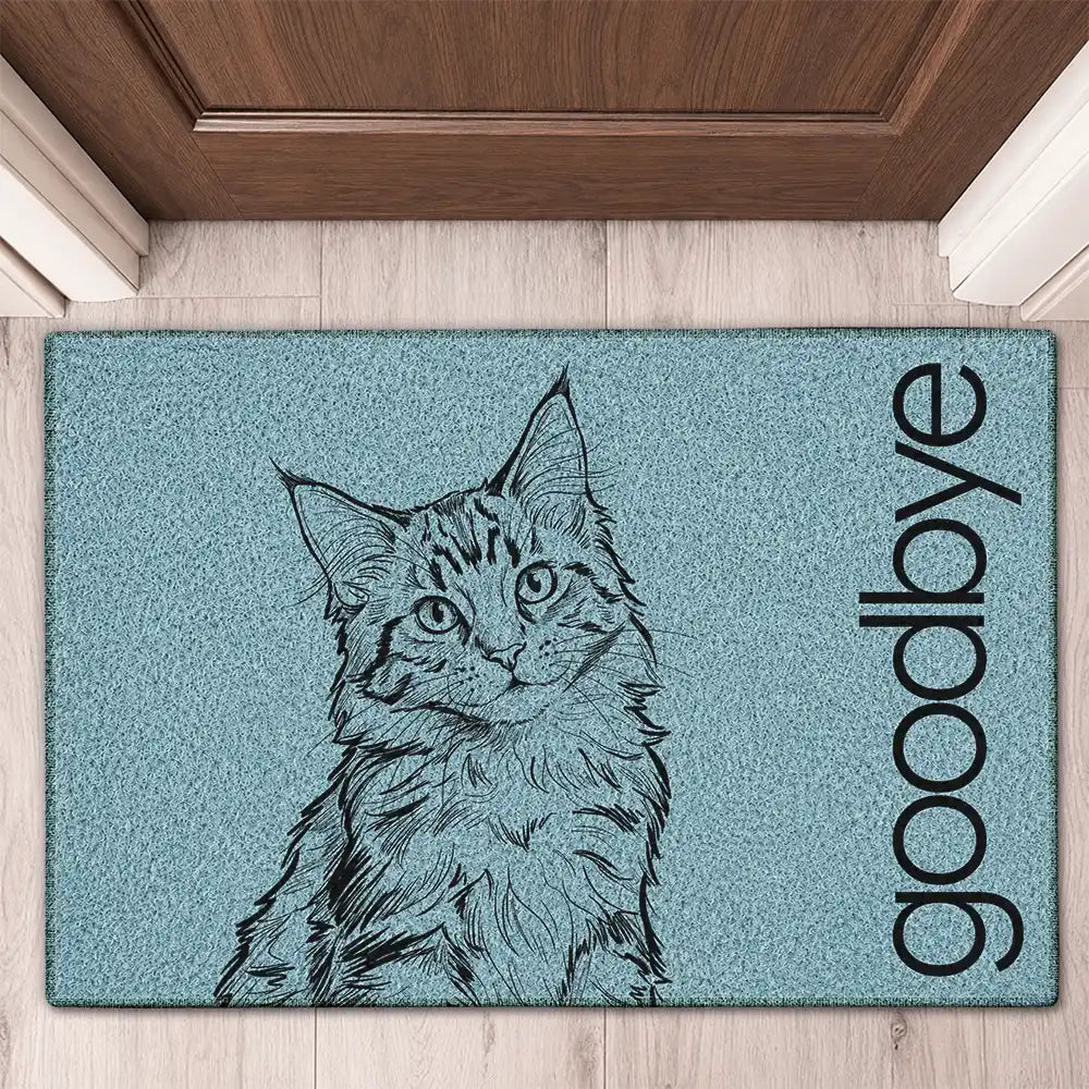 Art Design,Pet Lovers,Photo - Pencil Sketch - Bold,Happy - Custom Photo Bold Sketch Hello Welcome Lovely Pet Portrait - Personalized Doormat