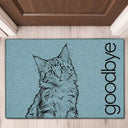 Art Design,Pet Lovers,Photo - Pencil Sketch - Bold,Happy - Custom Photo Bold Sketch Hello Welcome Lovely Pet Portrait - Personalized Doormat