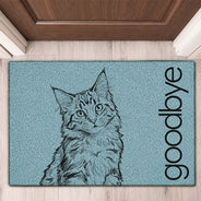 Art Design,Pet Lovers,Photo - Pencil Sketch - Bold,Happy - Custom Photo Bold Sketch Hello Welcome Lovely Pet Portrait - Personalized Doormat