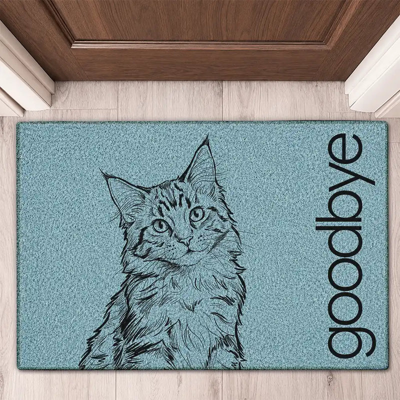 Art Design,Pet Lovers,Photo - Pencil Sketch - Bold,Happy - Custom Photo Bold Sketch Hello Welcome Lovely Pet Portrait - Personalized Doormat