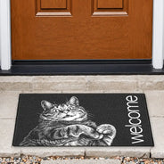 Art Design,Pet Lovers,Photo - Pencil Sketch - Bold,Happy - Custom Photo Bold Sketch Hello Welcome Lovely Pet Portrait - Personalized Doormat