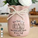 Art Design,New House,Cozy,Family,Photo - Pencil Sketch - Bold - Custom Photo Bold Sketch Home Sweet Home New House - Personalized Ribbon Tie Flower Vase