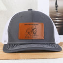 Custom Photo,Gift For Father,Dad - Daughters (Young),Photo - Pencil Sketch (Bold),Proud - Custom Photo Bold Sketch Just A Dad And His Girl - Personalized Leather Patch Hat