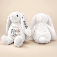Art Design,Sentimental,Back To School,Gift For Kids,Photo - Pencil Sketch - Bold - Custom Photo Bold Sketch Kid Here A Special Hug Between Us Two - Personalized Soft Toy Bunny