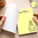 Art Design,Teacher,Back To School,Proud,Photo - Pencil Sketch - Bold - Custom Photo Bold Sketch Teacher Office Worker Portrait - Personalized Notepad