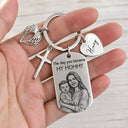 Gift For Husband,Gift For Mother,Gift For Father,New Dad,New Mom,Non-Eng,Photo - Pencil Sketch (Bold),Sentimental - Custom Photo Bold Sketch The Day You Became My Dad - Personalized Stainless Steel Keychain