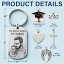 Gift For Husband,Gift For Mother,Gift For Father,New Dad,New Mom,Non-Eng,Photo - Pencil Sketch (Bold),Sentimental - Custom Photo Bold Sketch The Day You Became My Dad - Personalized Stainless Steel Keychain