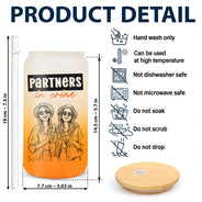 Art Design,Gift For Bestie,Playful,Beach,Summer,Photo - Pencil Sketch - Bold - Custom Photo Bold Sketch Warning The Girls Are Drinking Again - Personalized Ombre Frosted Glass Can