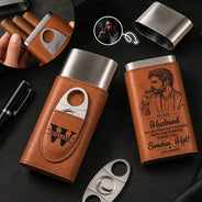 Art Design,Confident,Gift For Men,Gift For Yourself,Photo - Pencil Sketch - Bold - Custom Photo Bold Sketch You're Still Smokin' Hot - Personalized Cigar Case