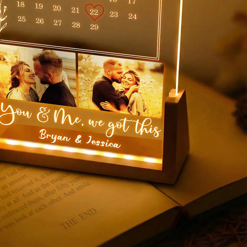 Gift For Couples,Custom Photo,Love - Custom Photo Calendar Couple The Start Of Our Us - Personalized Night Light