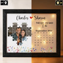 Christmas,Custom Photo,Romantic,Gift For Couples,Upload Full Photo,Calendar - Custom Photo Calendar Couples The Day I Found My Missing Piece - Personalized LED Light Shadow Box