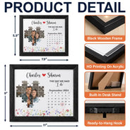 Christmas,Custom Photo,Romantic,Gift For Couples,Upload Full Photo,Calendar - Custom Photo Calendar Couples The Day I Found My Missing Piece - Personalized LED Light Shadow Box