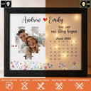 Christmas,Custom Photo,Romantic,Gift For Couples,Upload Full Photo,Calendar - Custom Photo Calendar Couples The Day I Found My Missing Piece - Personalized LED Light Shadow Box