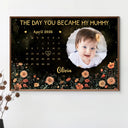 Calendar,Photo,Custom Photo,New Dad,New Mom,New baby - Custom Photo Calendar The Day You Became My Mom - Personalized Poster