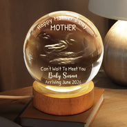 Custom Photo,New Mom,New baby,Love - Custom Photo Can't Wait To Meet You The Bump - Personalized Crystal Globe Lamp
