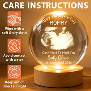 Custom Photo,New Mom,New baby,Love - Custom Photo Can't Wait To Meet You The Bump - Personalized Crystal Globe Lamp