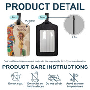 Travel,Art Design,Confident,Gift For Yourself,Summer,Photo - Caricature - Remove BG - Custom Photo Caricature And So The Adventure Begins Travel Lover - Personalized Luggage Tag