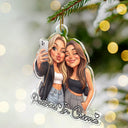 Art Design,Gift For Bestie,Playful,Christmas,Photo - Caricature - Remove BG - Custom Photo Caricature Besties Friend Forever Together - Personalized Custom Shaped Acrylic Ornament