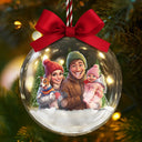 Art Design,Christmas,Family,Photo - Caricature - Remove BG,Happy - Custom Photo Caricature Family Is The Greatest Gift - Personalized 3D Acrylic Ball Ornament