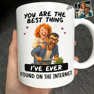 Gift For Wife,Gift For Husband,Gift For Couples,Gift For Girlfriend,Gift For Boyfriend,Funny,Family,Gift For Sibling - Custom Photo Caricature Funny Couple You Are The Best Thing - Personalized Mug