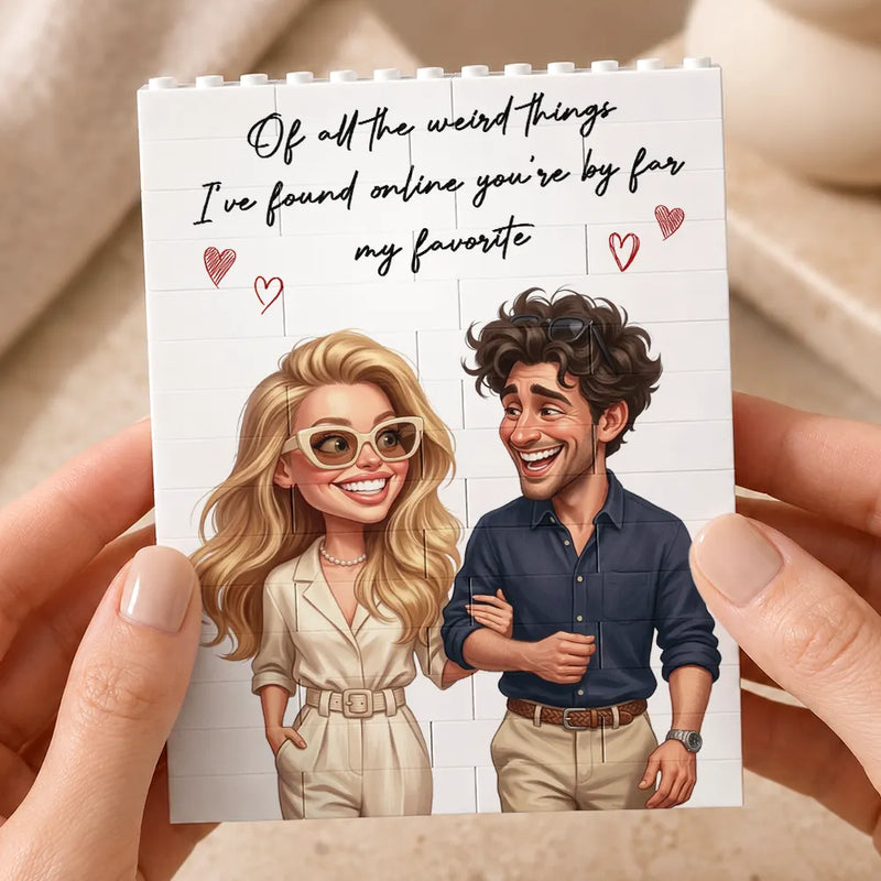 Custom Photo,Art Design,Gift For Couples,Top Market,Romantic,Photo - Caricature - Remove BG - Custom Photo Caricature I'm Yours No Returns Or Refunds - Personalized Building Brick Blocks