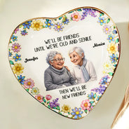 Funny,Gift For Bestie,Old Best friends - Custom Photo Caricature Until We Are Old And Senile - Personalized Ring Dish