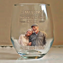 Custom Photo, Art Design, Gift For Couples, Old Couples, Wedding Anniversary, Humorous, Photo - Caricature - Remove BG - Custom Photo Caricature Vintage Annoying Each Other - Personalized Stemless Wine Glass