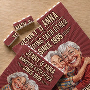 Custom Photo, Art Design, Gift For Couples, Old Couples, Humorous, Photo - Caricature - Remove BG - Custom Photo Caricature Vintage Annoying Each Other - Personalized Building Brick Blocks