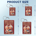 Custom Photo, Art Design, Gift For Couples, Old Couples, Wedding Anniversary, Humorous, Photo - Caricature - Remove BG - Custom Photo Caricature Vintage Annoying Each Other - Personalized Acrylic Keychain