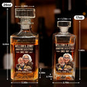 Custom Photo, Art Design, Gift For Couples, Old Couples, Wedding Anniversary, Humorous, Photo - Caricature - Remove BG - Custom Photo Caricature Vintage Annoying Each Other - Personalized Square Whiskey Bottle
