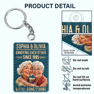 Custom Photo, Art Design, Gift For Couples, Old Couples, Wedding Anniversary, Humorous, Photo - Caricature - Remove BG - Custom Photo Caricature Vintage Annoying Each Other - Personalized Acrylic Keychain