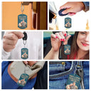Custom Photo,Art Design,Gift For Couples,Old Couples,Wedding Anniversary,Humorous,Photo - Caricature - Remove BG - Custom Photo Caricature Vintage Annoying Each Other - Personalized Aluminum Keychain