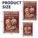 Custom Photo,Art Design,Summer,Top Market,Gift For Couples,Old Couples,Humorous,Photo - Caricature - Custom Photo Caricature Vintage Annoying Each Other - Personalized Classic Metal Signs
