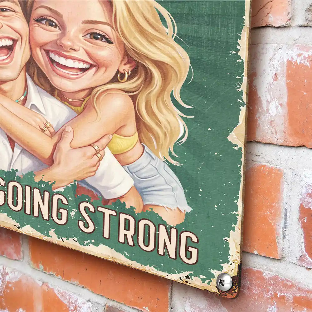 Custom Photo,Art Design,Summer,Top Market,Gift For Couples,Old Couples,Humorous,Photo - Caricature - Custom Photo Caricature Vintage Annoying Each Other - Personalized Classic Metal Signs