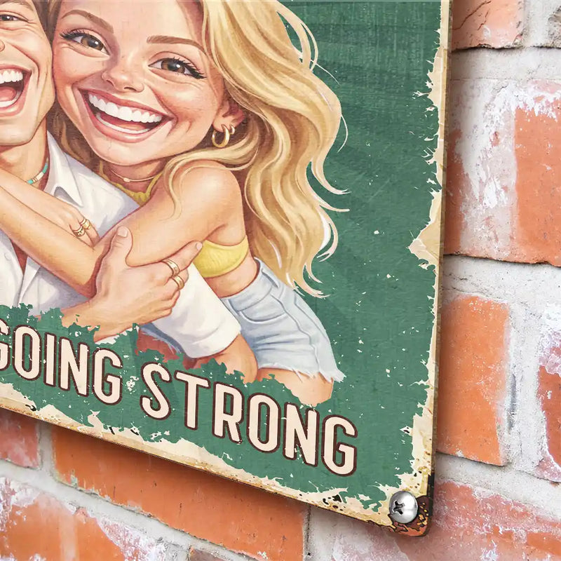 Custom Photo,Art Design,Summer,Top Market,Gift For Couples,Old Couples,Humorous,Photo - Caricature - Custom Photo Caricature Vintage Annoying Each Other - Personalized Classic Metal Signs