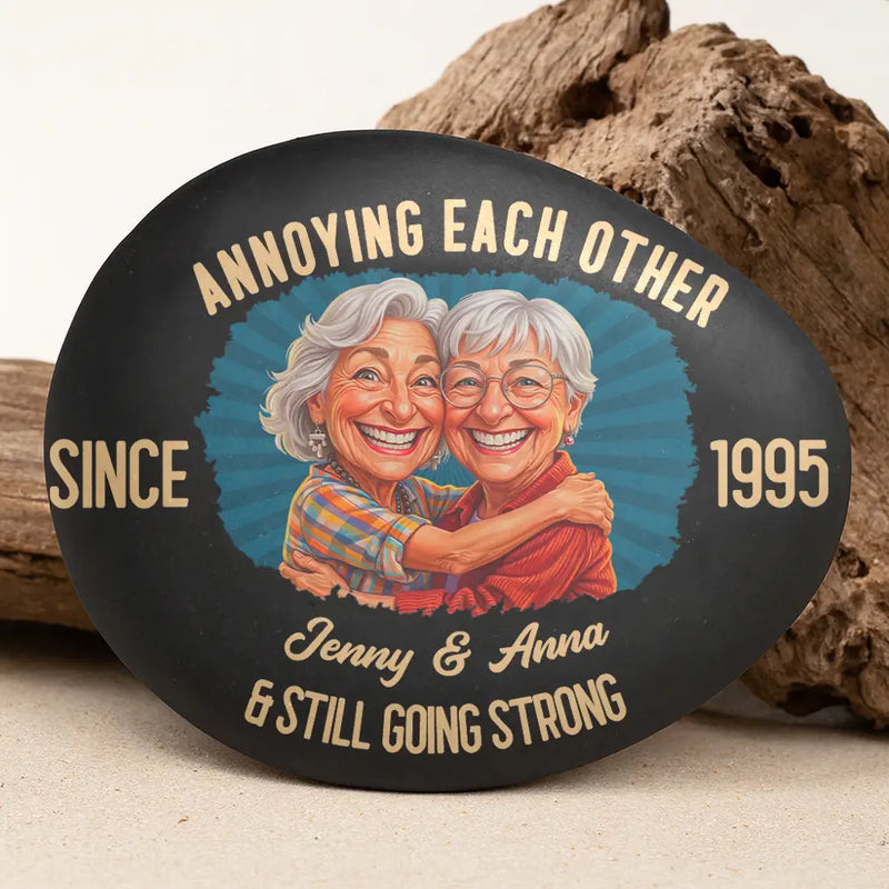Custom Photo, Art Design, Gift For Couples, Old Couples, Wedding Anniversary, Humorous, Photo - Caricature - Remove BG - Custom Photo Caricature Vintage Annoying Each Other - Personalized Printed Rock