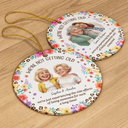 Old Besties, Art Design, Gift For Bestie, Christmas, Humorous, Photo - Caricature - Remove BG - Custom Photo Caricature We Are Not Getting Old - Personalized Circle Ceramic Ornament