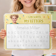 Adorable,Art Design,Back To School,Gift For Kids,Photo - Cartoon Portrait - Custom Photo Cartoon Portrait Adorable Kid With Name - Personalized Acrylic Tracing Board