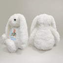 Adorable,Art Design,Gift For Kids,Photo - Cartoon Portrait - Custom Photo Cartoon Portrait Baby First Birthday Christmas Easter - Personalized Soft Toy Bunny