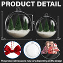 Art Design,Christmas,Family,Photo - Cartoon Portrait,Happy - Custom Photo Cartoon Portrait Family Is The Greatest Gift - Personalized 3D Acrylic Ball Ornament